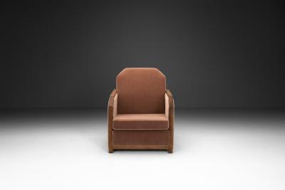 Upholstered Art Deco Armchair Europe 1930s