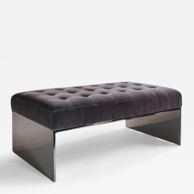 Upholstered Bench with Chrome Base