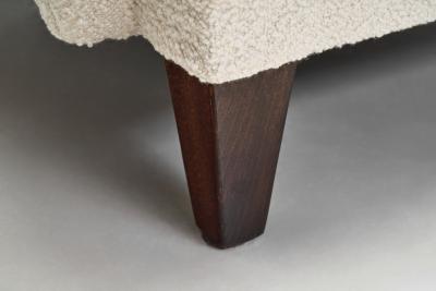 Upholstered Danish Highback Chair with Stained Beech Legs Denmark ca 1940s