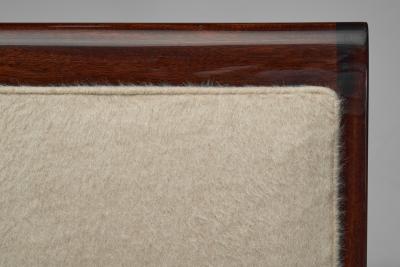 Upholstered Daybed with Stained Wood Frame France 20th Century