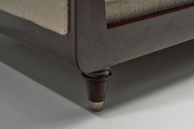 Upholstered Daybed with Stained Wood Frame France 20th Century