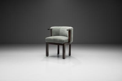 Upholstered Easy Chair with Calamander Wood Europe 20th Century