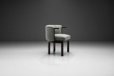 Upholstered Easy Chair with Calamander Wood Europe 20th Century