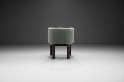 Upholstered Easy Chair with Calamander Wood Europe 20th Century