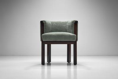 Upholstered Easy Chair with Calamander Wood Europe 20th Century