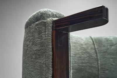 Upholstered Easy Chair with Calamander Wood Europe 20th Century