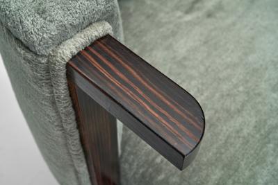 Upholstered Easy Chair with Calamander Wood Europe 20th Century