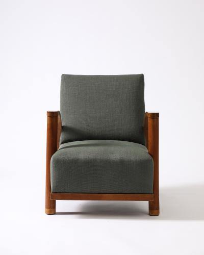 Upholstered Elm Armchair France c 1930