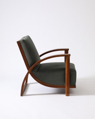 Upholstered Elm Armchair France c 1930