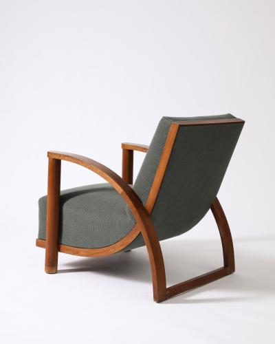 Upholstered Elm Armchair France c 1930