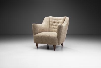 Upholstered Italian Mid Century Armchair Italy 20th Century