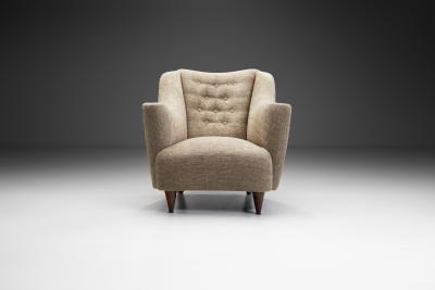 Upholstered Italian Mid Century Armchair Italy 20th Century