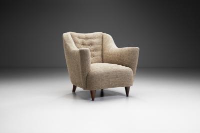 Upholstered Italian Mid Century Armchair Italy 20th Century