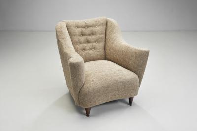 Upholstered Italian Mid Century Armchair Italy 20th Century