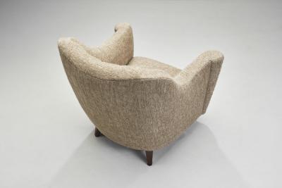 Upholstered Italian Mid Century Armchair Italy 20th Century