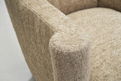 Upholstered Italian Mid Century Armchair Italy 20th Century