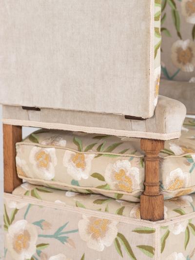 Upholstered Knowle Style Armchair England Early 20th C 