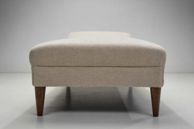 Upholstered Swedish Modern Daybed with Matching Accent Pillow Sweden ca 1940s