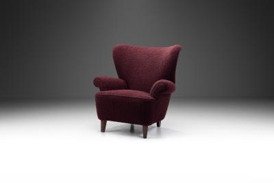Upholstered Swedish Modern Lounge Chair Sweden 1940s