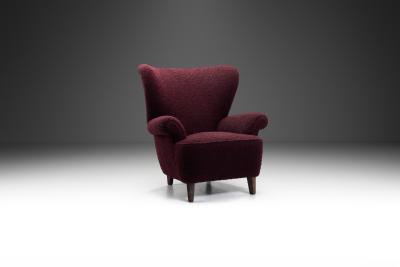Upholstered Swedish Modern Lounge Chair Sweden 1940s