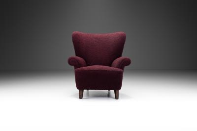 Upholstered Swedish Modern Lounge Chair Sweden 1940s