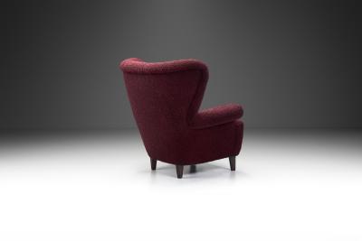 Upholstered Swedish Modern Lounge Chair Sweden 1940s