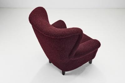 Upholstered Swedish Modern Lounge Chair Sweden 1940s