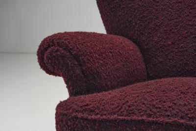 Upholstered Swedish Modern Lounge Chair Sweden 1940s