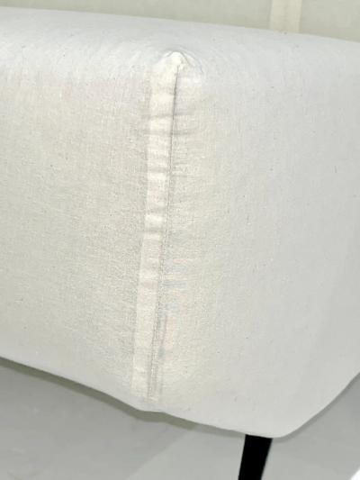 Upholstery Ready Curved Italian Mid Century Modern Sofa on Black Lacquer Legs