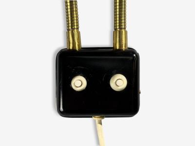 Upsala Armaturfabrik Adjustable Wall Sconce Black Metal Brass Sweden 1960s