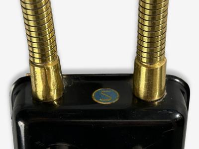 Upsala Armaturfabrik Adjustable Wall Sconce Black Metal Brass Sweden 1960s