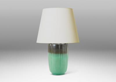Upsala Ekeby Art Deco Table Lamp in Celadon and Gunmetal Glaze by Upsala Ekeby