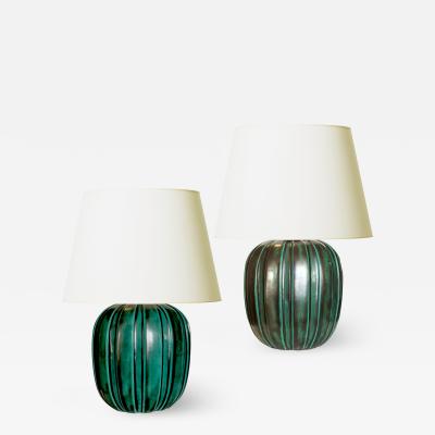 Upsala Ekeby Art Deco Table Lamps by Upsala Ekeby