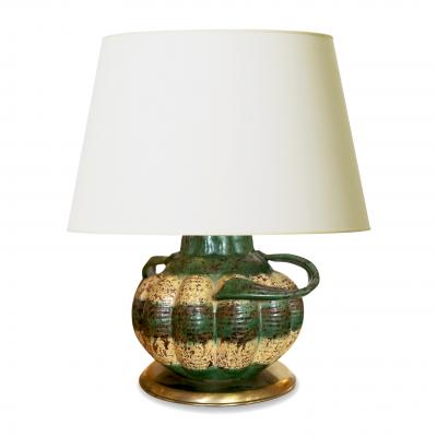Upsala Ekeby Charming pair of gourd form table lamps by Upsala Ekeby
