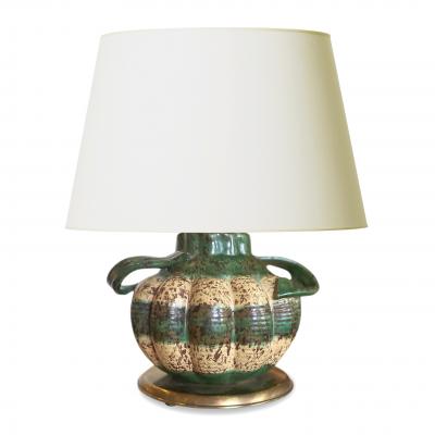 Upsala Ekeby Charming pair of gourd form table lamps by Upsala Ekeby
