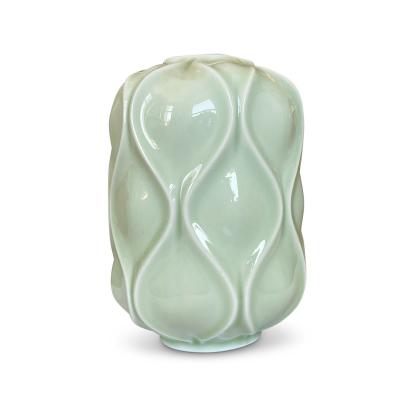 Upsala Ekeby Duo of Bari Vases in Celadon by Sven Erik Skawonius