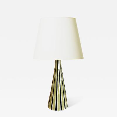 Upsala Ekeby Jaunty Striped Table Lamp by Mari Simmulson for Upsala Ekeby