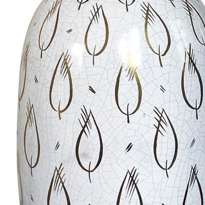 Upsala Ekeby Lamp With Gilded Leaf Motif by Upsala Ekeby