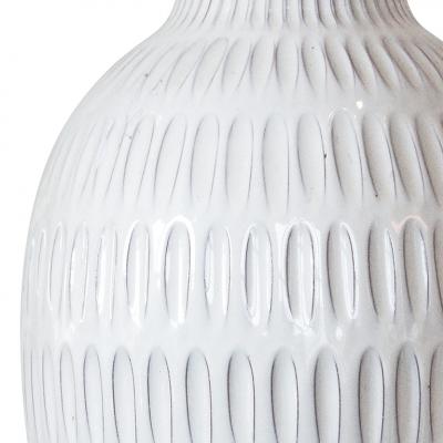 Upsala Ekeby Large Table Lamp with Gouged Design by Anna Lisa Thomson