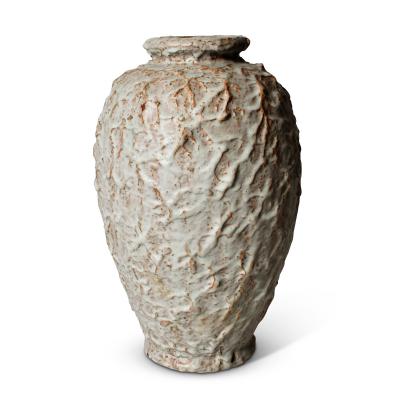 Upsala Ekeby Large textured Vase in Ivory Glaze by Upsala Ekeby