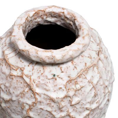 Upsala Ekeby Large textured Vase in Ivory Glaze by Upsala Ekeby