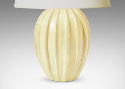 Upsala Ekeby Nordic Modern Table Lamp in Yellow Glaze by Upsala Ekeby