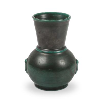 Upsala Ekeby Pair of Art Deco Vases in Copper Oxide Glaze by Upsala Ekeby