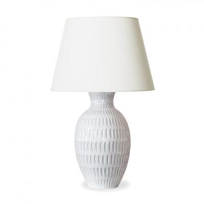 Upsala Ekeby Pair of Large Lamps with Gouged Pattern by Anna Lisa Thomson