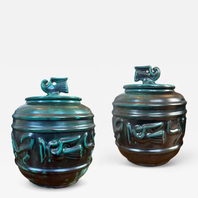 Upsala Ekeby Pair of Lidded Urns by Upsala Ekeby