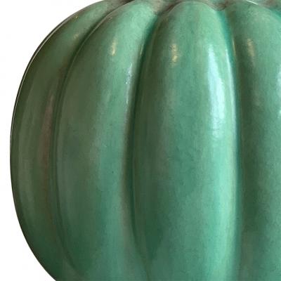 Upsala Ekeby Pair of Lobed Jade Green Lamps by Upsala Ekeby