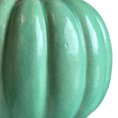 Upsala Ekeby Pair of Swedish Modern Lobed Vases in Celadon by Upsala Ekeby