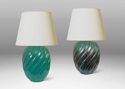 Upsala Ekeby Pair of Swedish Modern Table Lamps by Upsala Ekeby