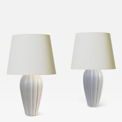 Upsala Ekeby Pair of Table Lamps by Vicke Lindstrand for Upsala Ekeby