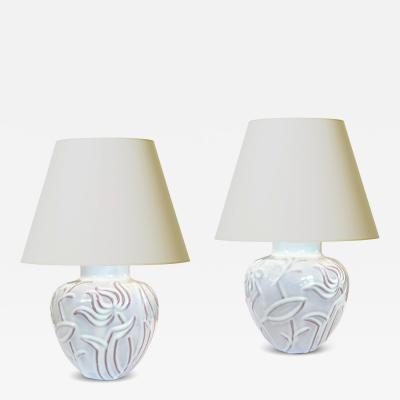 Upsala Ekeby Pair of tTable Lamps by Anna Lisa Thomson